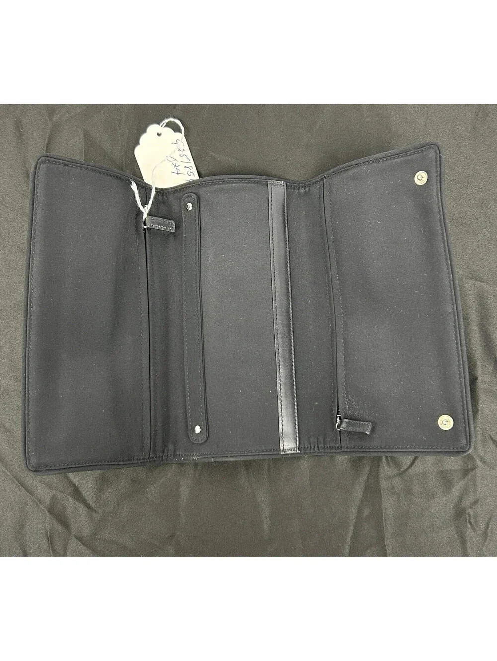 VTG Polo Ralph Lauren Herringbone Twill Travel Wallet Organizer Black Gray